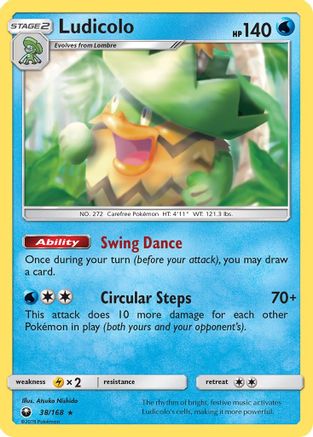 Image of Ludicolo 038/168  - Reverse Holofoil SM  Celestial Storm - Holo Rare