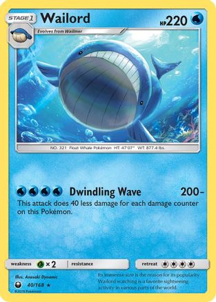 Image of Wailord 040/168  SM  Celestial Storm - Rare