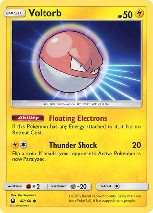 Image of Voltorb 047/168  SM  Celestial Storm - Common