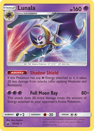 Image of Lunala 070  - Holofoil SM  Celestial Storm - Holo Rare