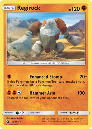 Image of Regirock 080/168  SM  Celestial Storm - Rare