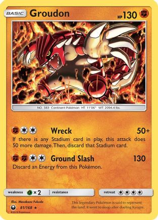 Image of Groudon 081/168  - Reverse Holofoil SM  Celestial Storm - Holo Rare