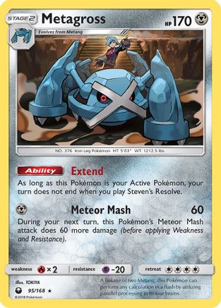 Image of Metagross 095/168  - Reverse Holofoil SM  Celestial Storm - Holo Rare