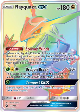 Image of Rayquaza GX (Secret) 177  - Holofoil SM  Celestial Storm - Secret Rare