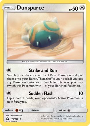 Image of Dunsparce 110/168  SM  Celestial Storm - Uncommon