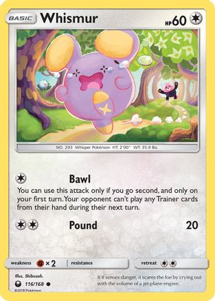 Image of Whismur (116) 116/168  - Reverse Holofoil SM  Celestial Storm - Common