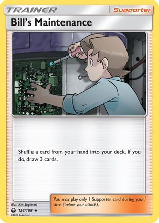 Image of Bill's Maintenance 126/168  - Reverse Holofoil SM  Celestial Storm - Uncommon