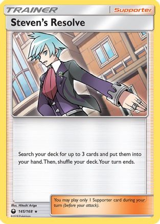 Image of Steven's Resolve 145/168  - Holofoil SM  Celestial Storm - Holo Rare