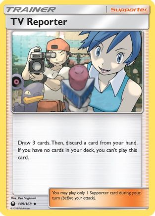 Image of TV Reporter 149/168  - Reverse Holofoil SM  Celestial Storm - Uncommon