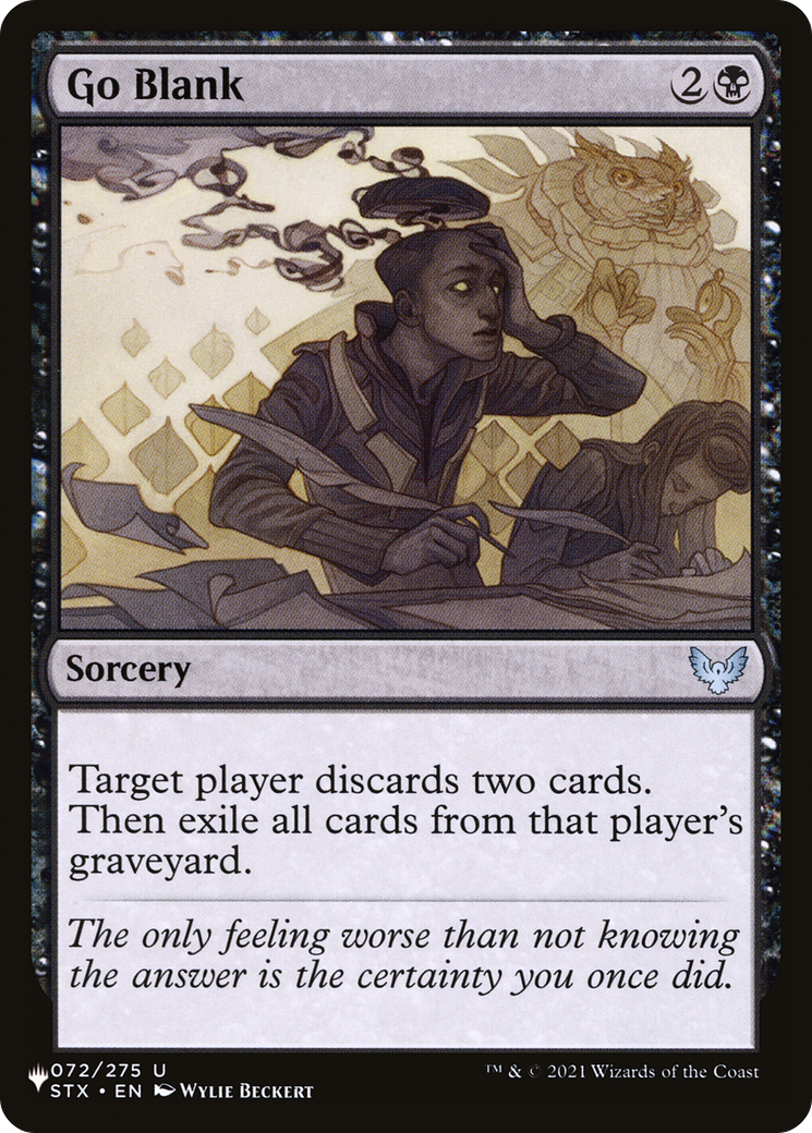 Image of Go Blank (LIST-STX-72) - The List