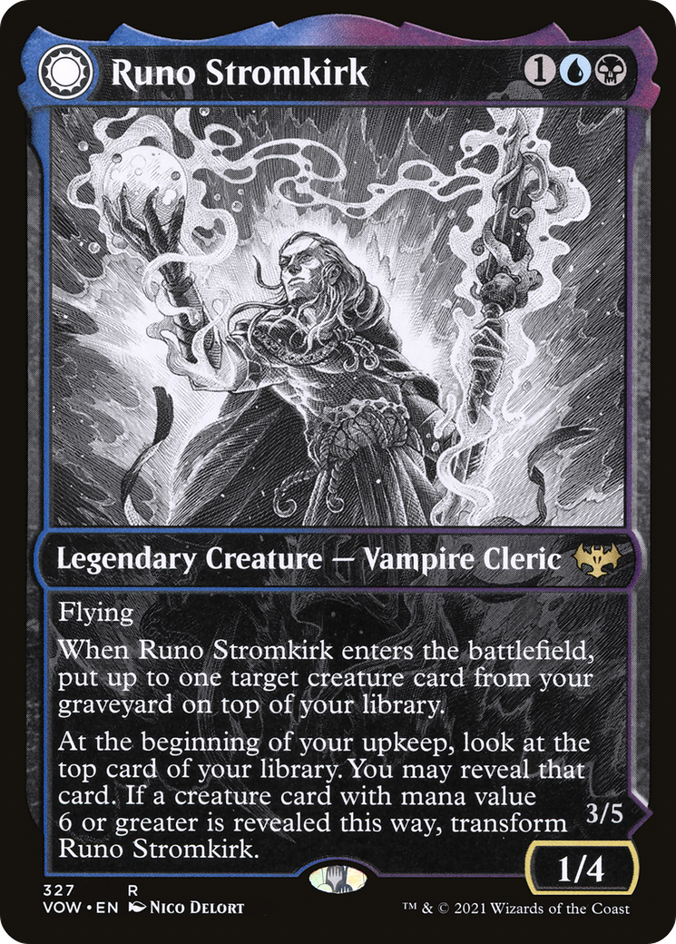 Image of Runo Stromkirk (Showcase) (327) (VOW-327) - Innistrad: Crimson Vow: (Showcase, Double Faced Transform) Foil