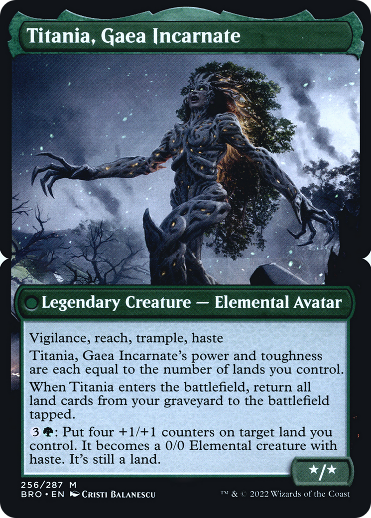 Image of Titania, Gaea Incarnate (PBRO-256BS) - The Brothers' War Promos Foil