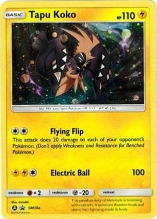 Image of Tapu Koko SM30a  - Holofoil Alternate Art Promos - Promo