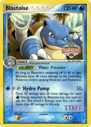Image of Blastoise (National Championships) [Staff] 014/100  League & Championship Cards - Promo