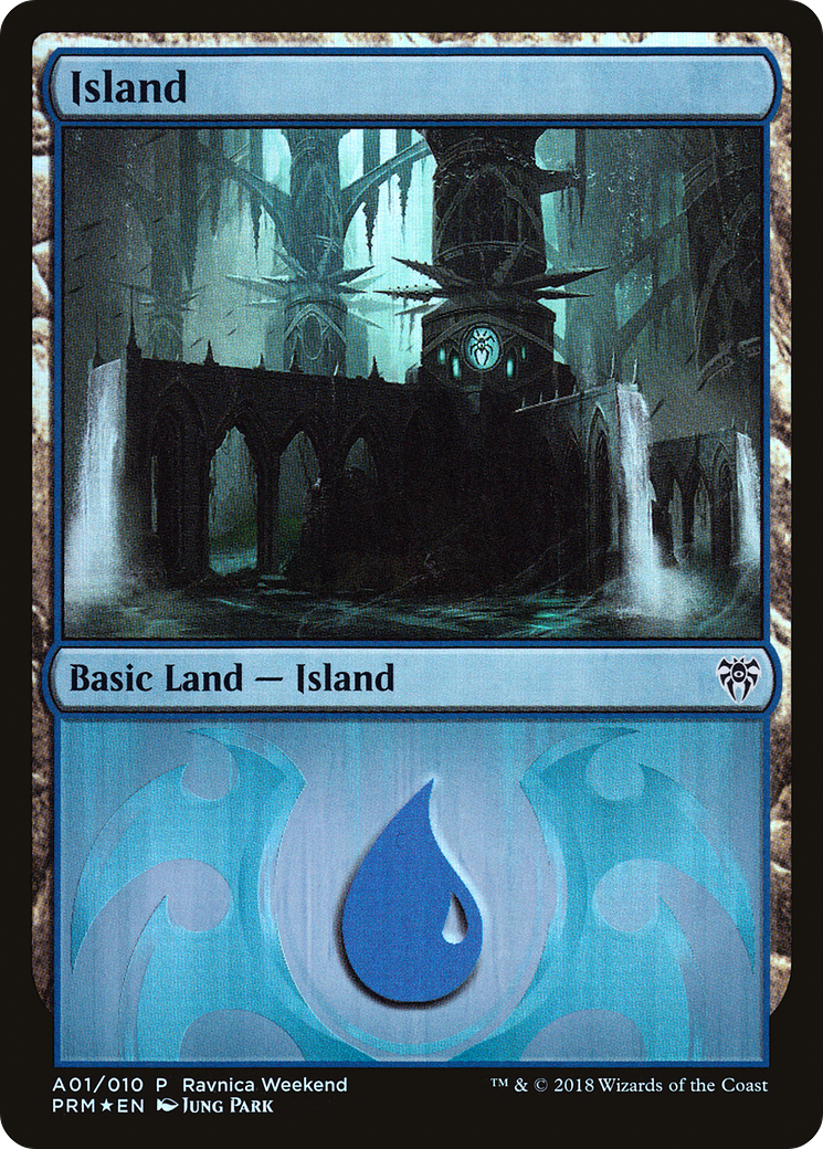 Image of Island - Dimir (A01) (LARP-001) - GRN Ravnica Weekend Foil