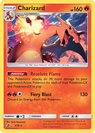 Image of Charizard 003/70  - Reverse Holofoil Dragon Majesty - Holo Rare