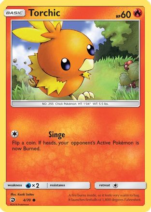 Image of Torchic 004/70  - Reverse Holofoil Dragon Majesty - Common
