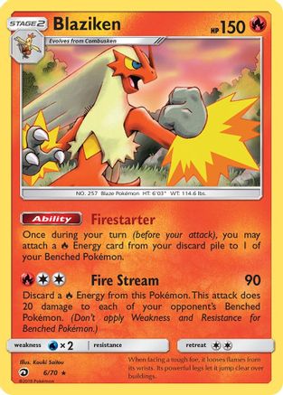 Image of Blaziken 006/70  - Holofoil Dragon Majesty - Holo Rare