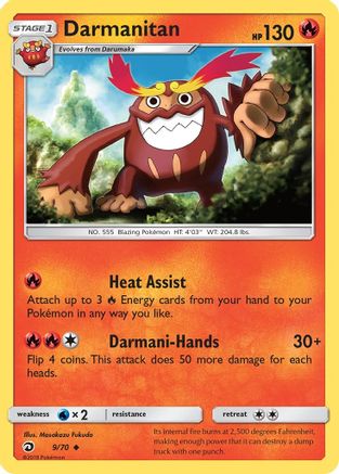 Image of Darmanitan 009/70  - Reverse Holofoil Dragon Majesty - Uncommon