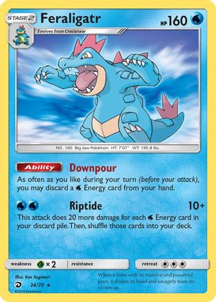 Image of Feraligatr 024/70  - Reverse Holofoil Dragon Majesty - Holo Rare