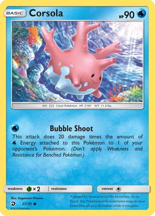 Image of Corsola 027/70  - Reverse Holofoil Dragon Majesty - Common