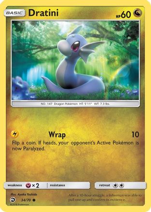 Image of Dratini (34) 034/70  - Reverse Holofoil Dragon Majesty - Common
