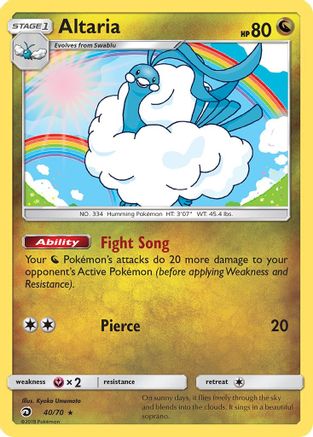 Image of Altaria 040/70  - Reverse Holofoil Dragon Majesty - Holo Rare