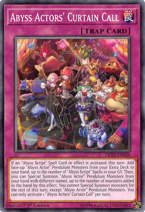Image of Abyss Actors' Curtain Call (LED3-EN049) - Legendary Duelists: White Dragon Abyss 1st Edition