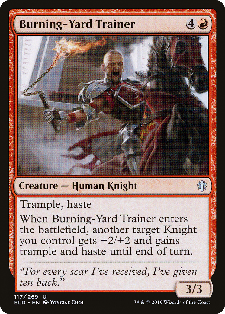 Image of Burning-Yard Trainer (ELD-117) - Throne of Eldraine Foil