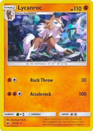 Image of Lycanroc 076/147  - Holofoil Deck Exclusives - Holo Rare