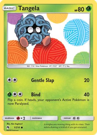 Image of Tangela 001/214  - Reverse Holofoil SM  Lost Thunder - Common