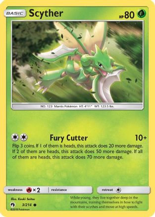 Image of Scyther 003/214  - Reverse Holofoil SM  Lost Thunder - Common