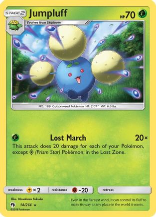 Image of Jumpluff 014/214  - Reverse Holofoil SM  Lost Thunder - Holo Rare