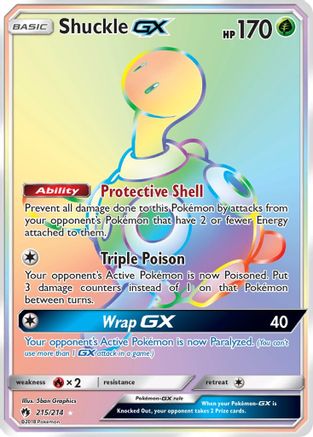 Image of Shuckle GX (Secret) 215  - Holofoil SM  Lost Thunder - Secret Rare
