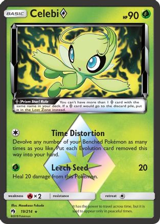 Image of Celebi Prism Star 019/214  - Holofoil SM  Lost Thunder - Prism Rare