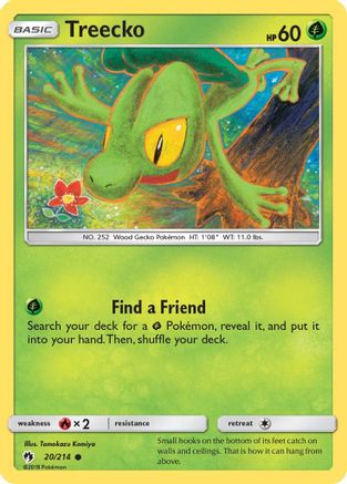 Image of Treecko 020/214  - Reverse Holofoil SM  Lost Thunder - Common