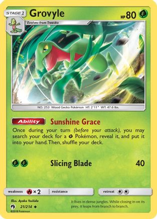 Image of Grovyle 021/214  SM  Lost Thunder - Uncommon