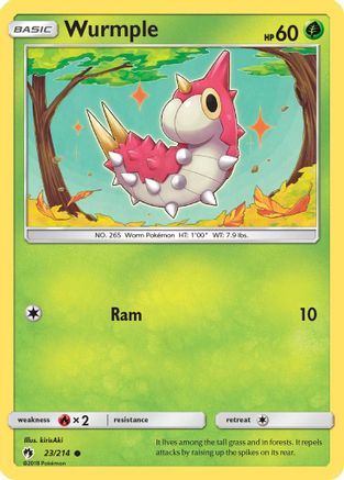 Image of Wurmple (23) 023/214  - Reverse Holofoil SM  Lost Thunder - Common