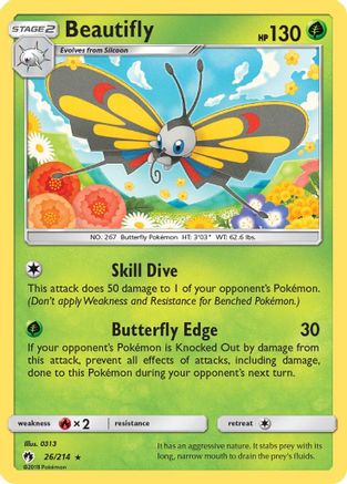 Image of Beautifly 026  SM  Lost Thunder - Rare