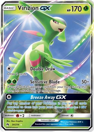 Image of Virizion GX 034/214  - Holofoil SM  Lost Thunder - Ultra Rare