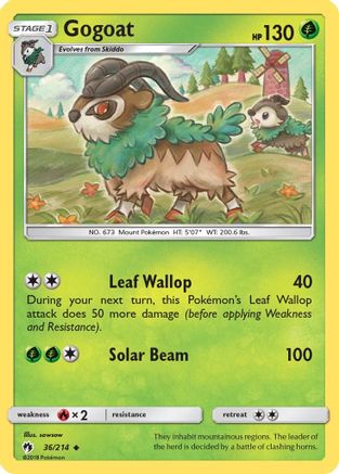 Image of Gogoat 036  - Reverse Holofoil SM  Lost Thunder - Uncommon