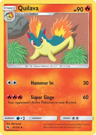Image of Quilava 041/214  - Reverse Holofoil SM  Lost Thunder - Uncommon