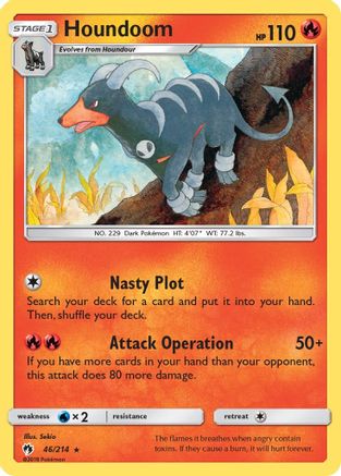 Image of Houndoom 046/214  - Reverse Holofoil SM  Lost Thunder - Rare