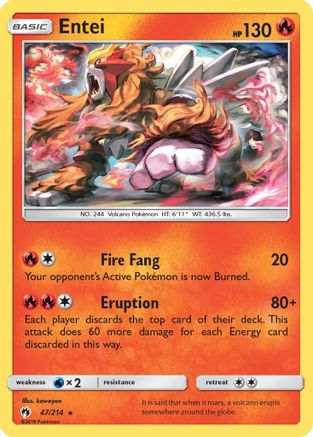 Image of Entei 047  - Reverse Holofoil SM  Lost Thunder - Rare