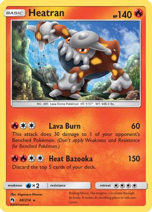 Image of Heatran 048  - Reverse Holofoil SM  Lost Thunder - Holo Rare