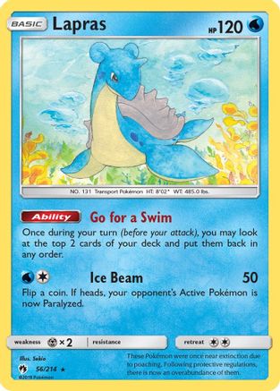 Image of Lapras 056/214  - Reverse Holofoil SM  Lost Thunder - Rare