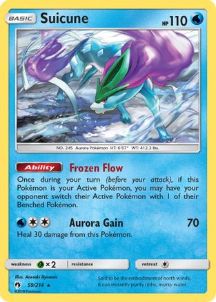 Image of Suicune 059/214  - Reverse Holofoil SM  Lost Thunder - Holo Rare