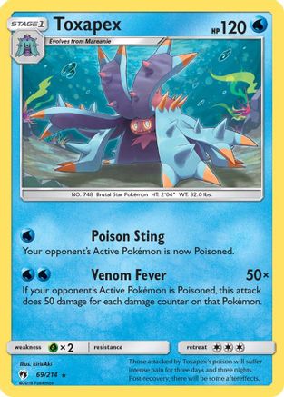 Image of Toxapex 069  - Reverse Holofoil SM  Lost Thunder - Rare