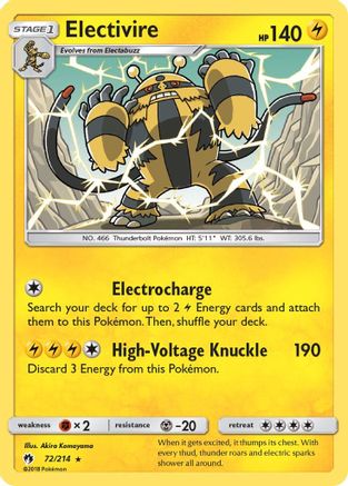 Image of Electivire 072  SM  Lost Thunder - Rare