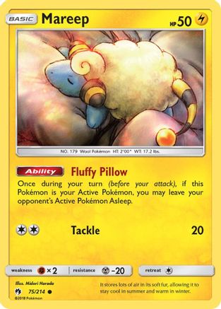 Image of Mareep (75) 075/214  - Reverse Holofoil SM  Lost Thunder - Common